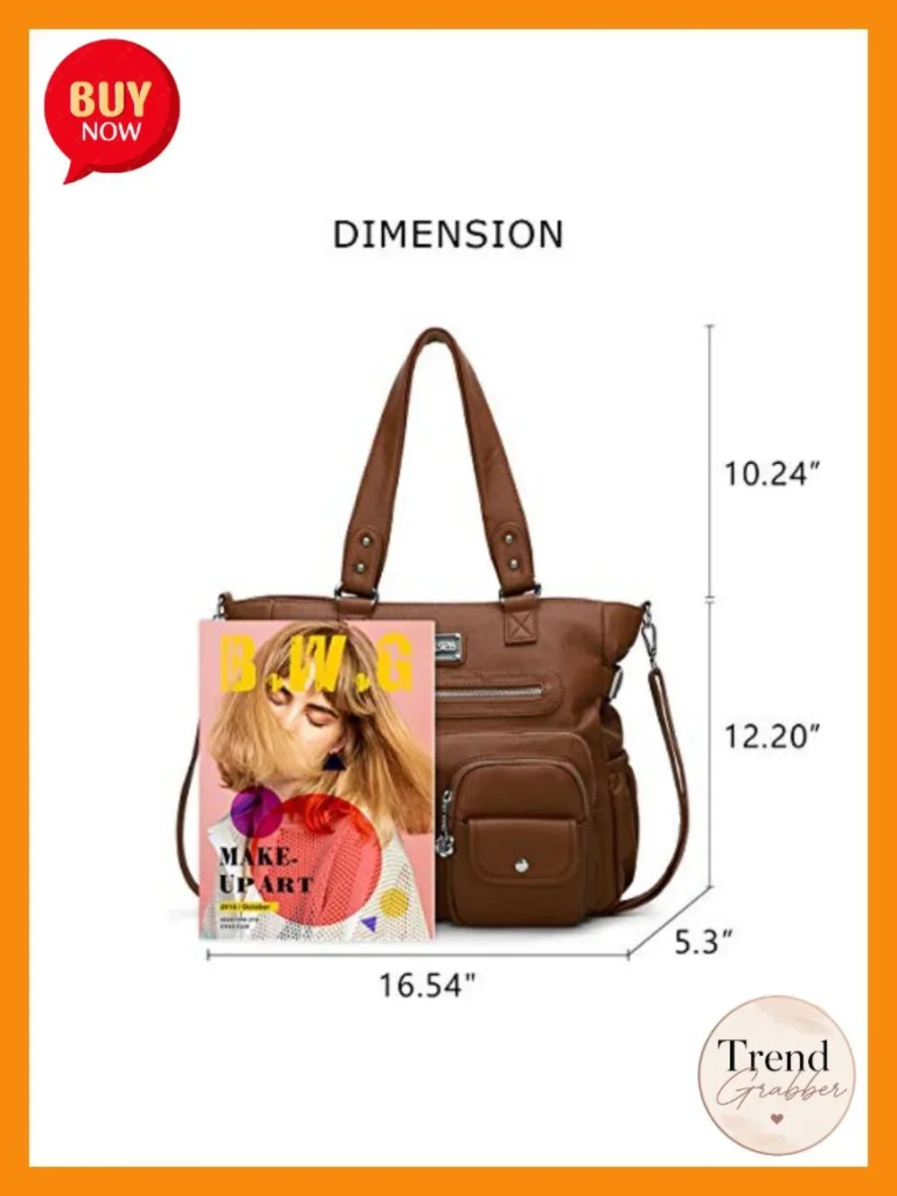 Large Vegan Leather Hobo Tote Bag with Detachable Strap